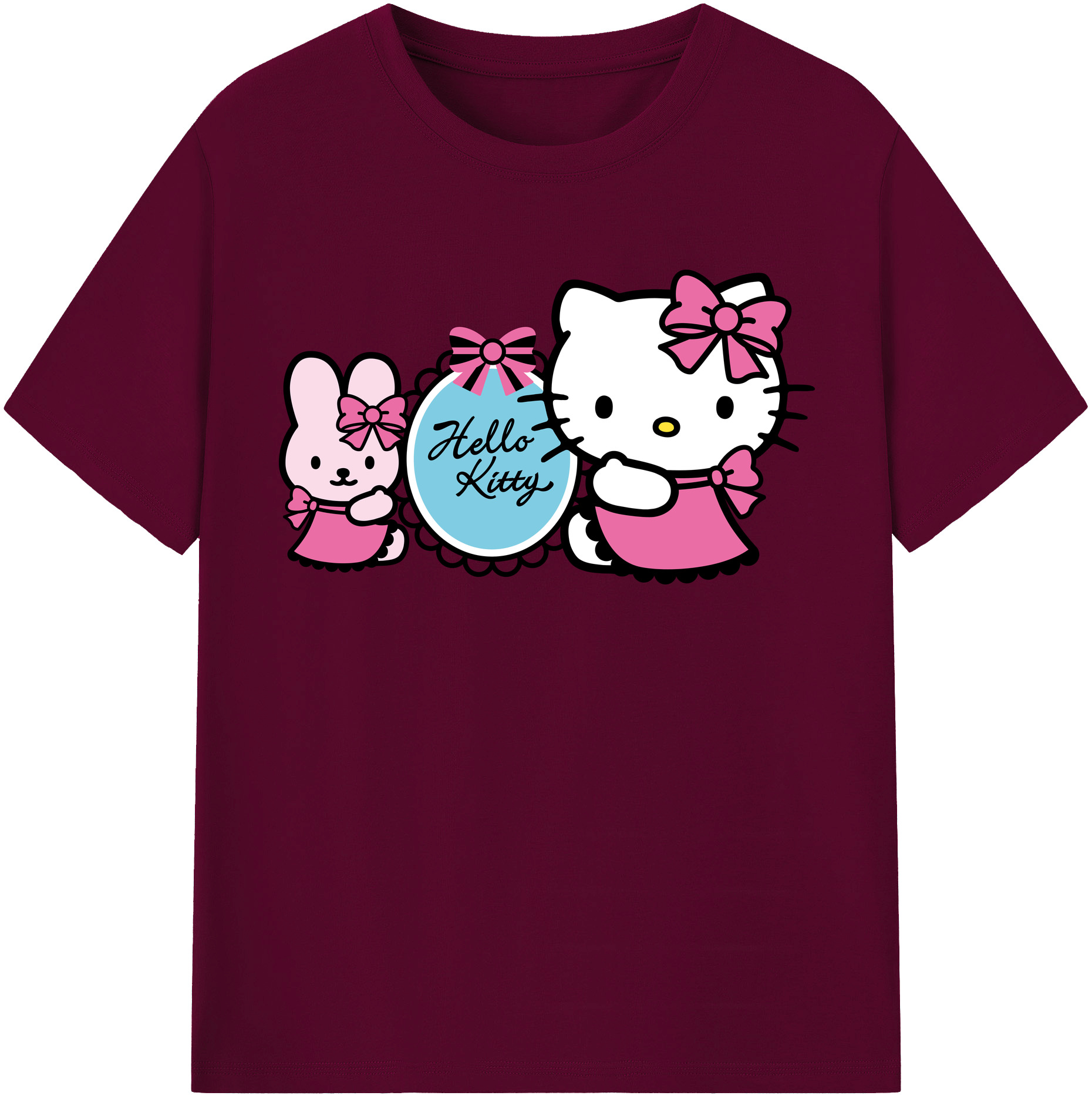 （画像用） Hello Kitty ハローキティ レディースカジュアルプリントTシャツ（綿100％）